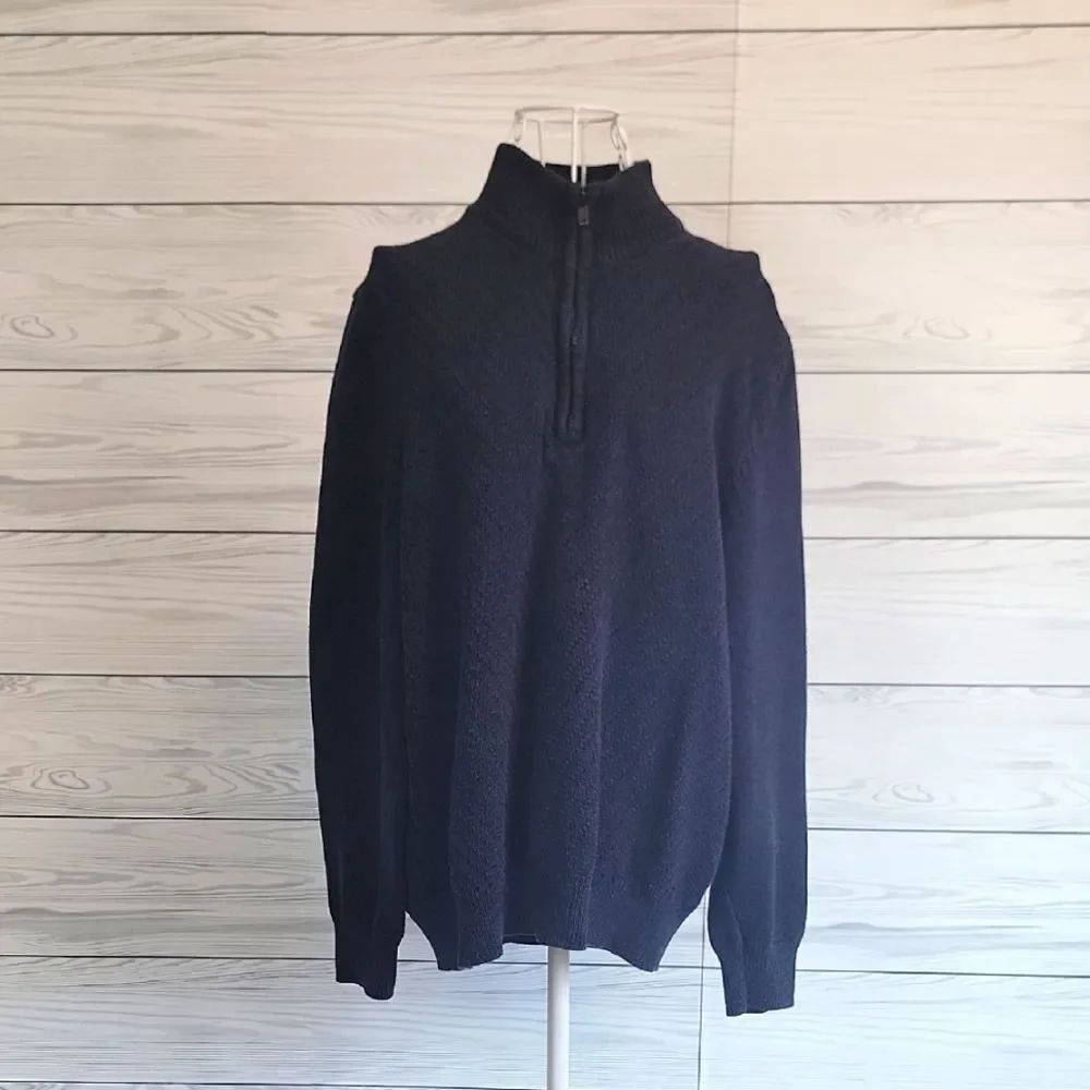 Calvin Klein Men's Navy Half-Zip Sweater Size Lg
